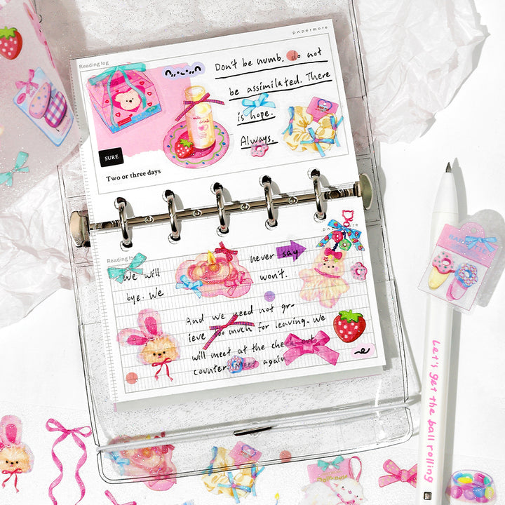 Cute Style Glitter Sand PET Tapes Desserts Die-cut Tapes