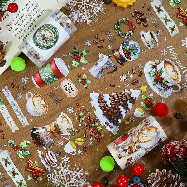 Holly Mocha Coffee Theme PET Tape - Desk Cosmos
