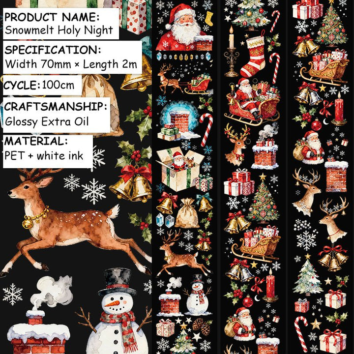 Snowmelt Holy Night Christmas PET Tapes - Desk Cosmos