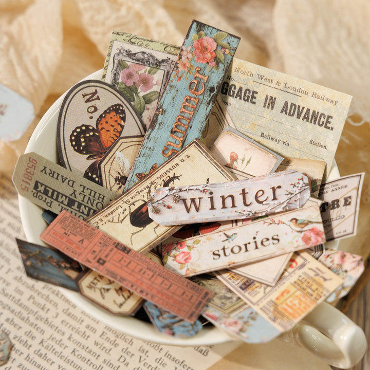 DIY Vintage Poem Writing Stickers - Retro Long Poems
