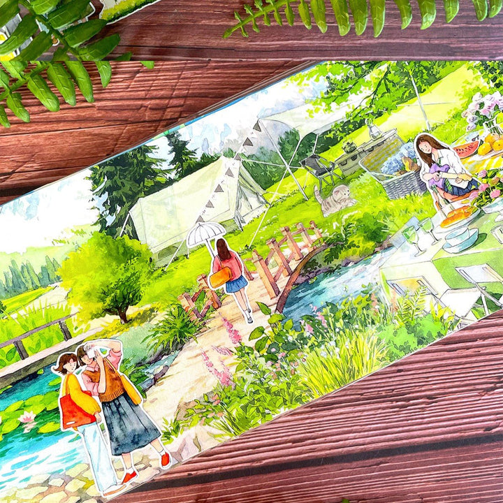 Daily Life Characters Pet Tape Ideal For Travel Diary Creation