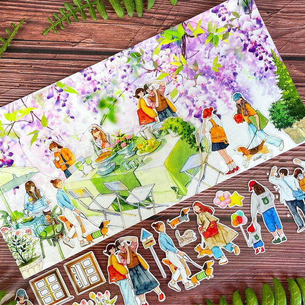 Daily Life Characters Washi Tape Perfect For Art Craft Projects