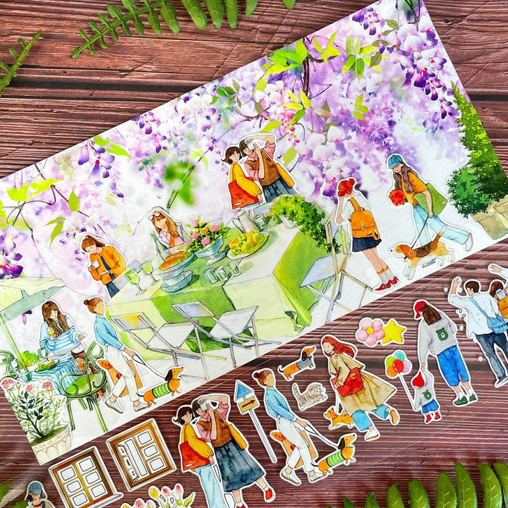 Daily Life Characters Washi Tape Perfect For Art Craft Projects