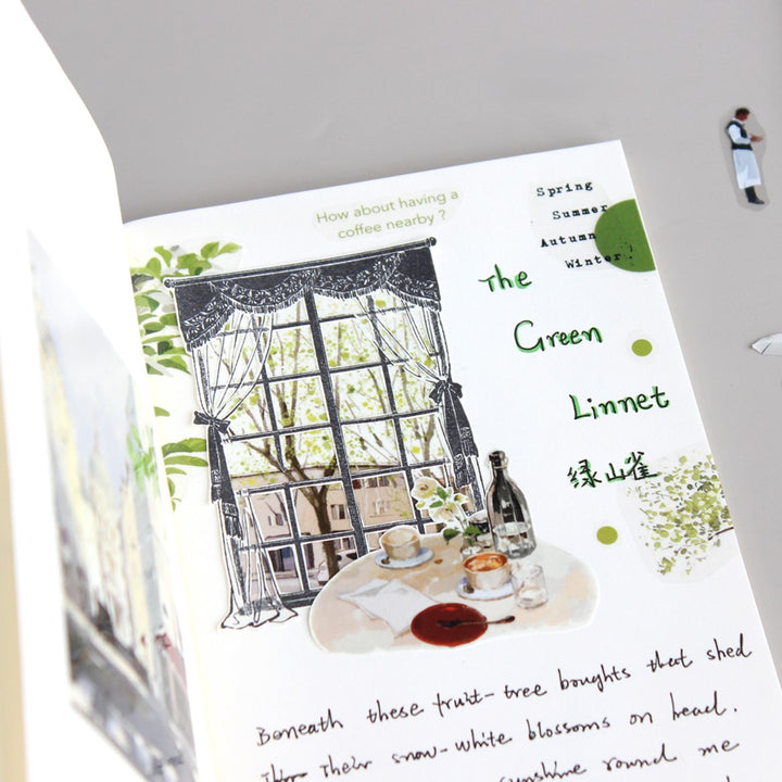 Daily Life Reading Moment PET Tapes Artistic Layout Suitable for Notebook