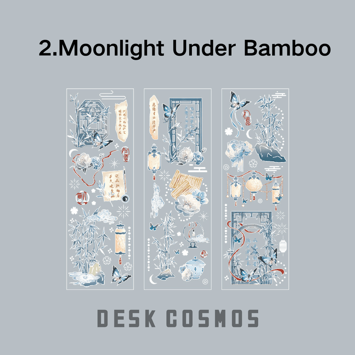 Dancing Dream Series Zhuxia Yueying Chinese Style 3D Gold Foil Stickers Night Charm