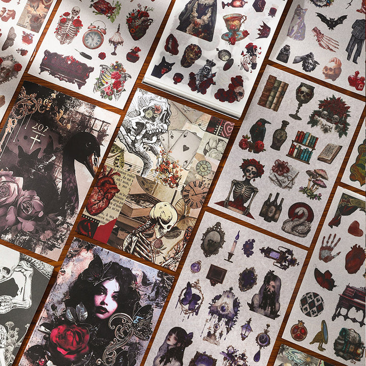 Dark Castle Gothic Rose Washi Stickers for Journaling