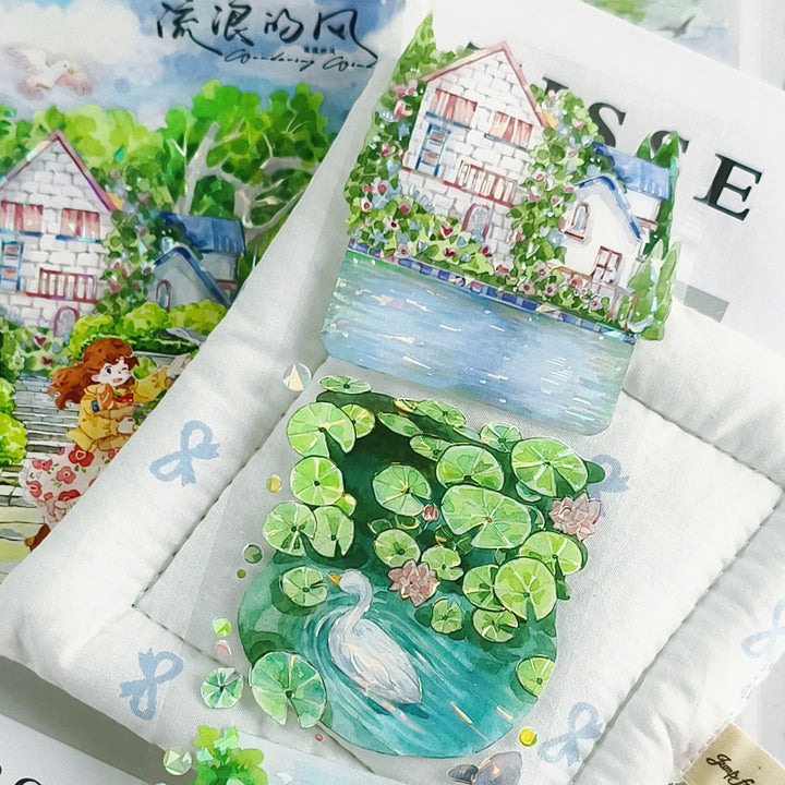 Decorative PET Tape Morning Dew Pine Shadow for Scrapbook