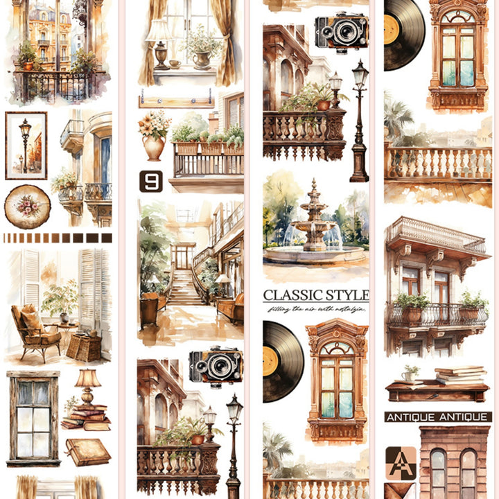 Deep Alley Light Brown PET Tape Vintage Style