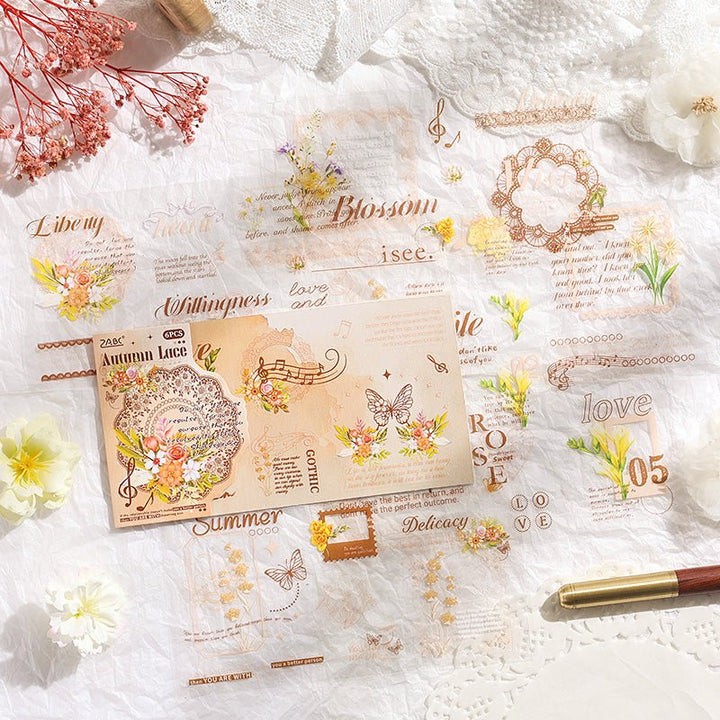 Delicate Threads PET Sticker Set Suitable for Artistic Craft Projects