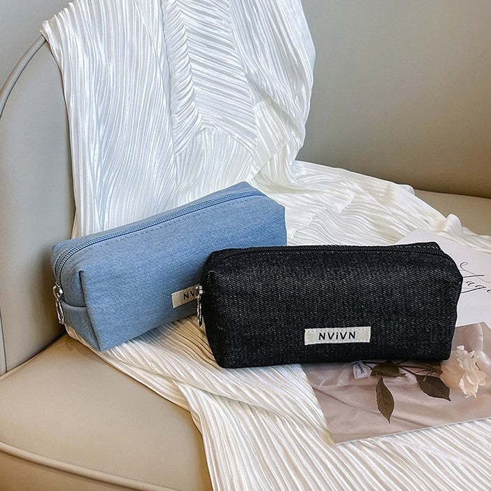 Denim Large Capacity Storage Bag Portable Design Suitable For Diary Making