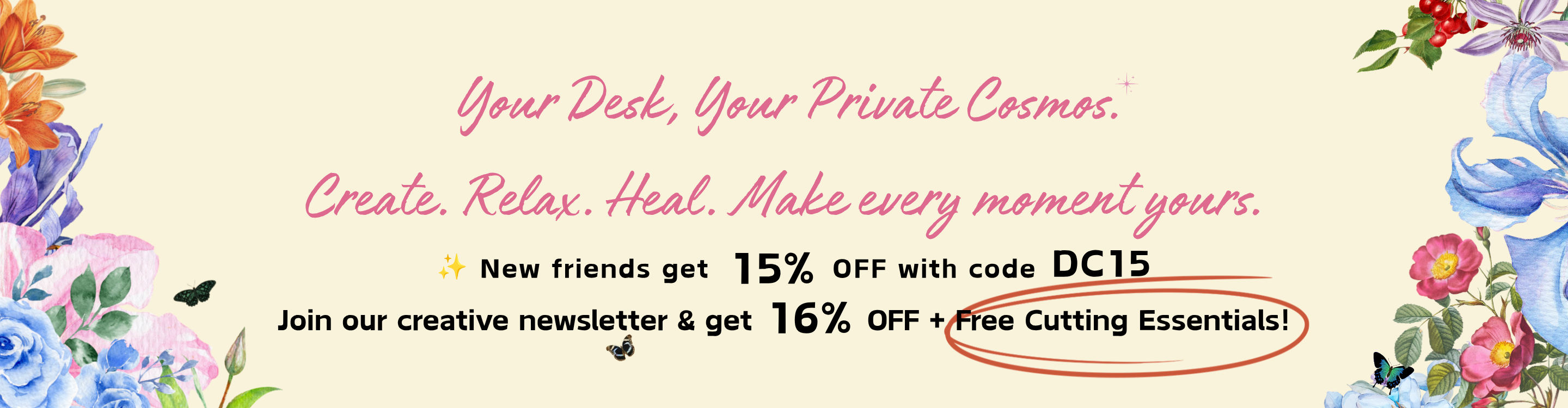 DeskCosmos Journal Stickers Tape Paper Banner PC