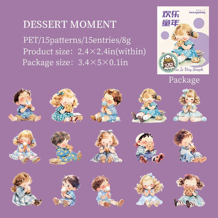 Happy Childhood Dessert Moment PET Stickers Sweet Cute Theme
