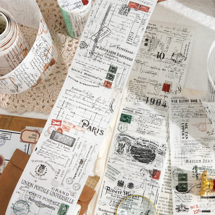 Detained Letters Washi Tape Retro Stamps for Scrapbook Lovers