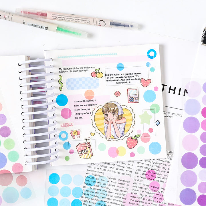Dot Party Series Colorful Stickers for Scrapbook Pages