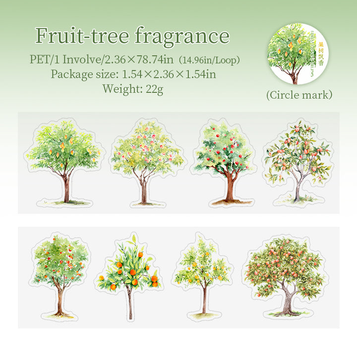 Dream Painting in the Forest Fruit-tree Fragrance PET Tape Nature Sticker Roll