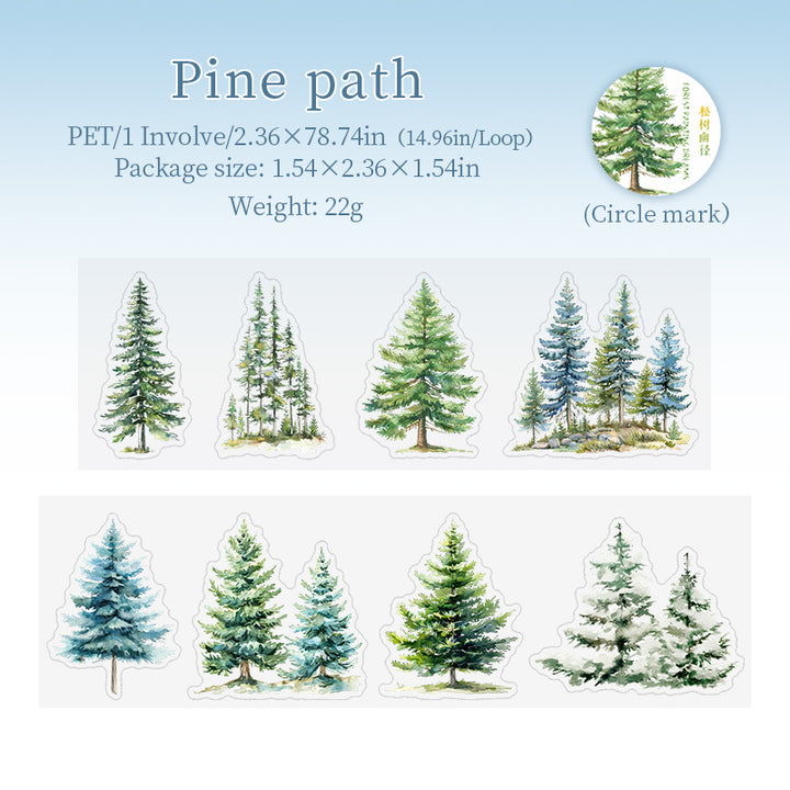 Dream Painting in the Forest Pine Path PET Tape Forest Tree Pattern Tape