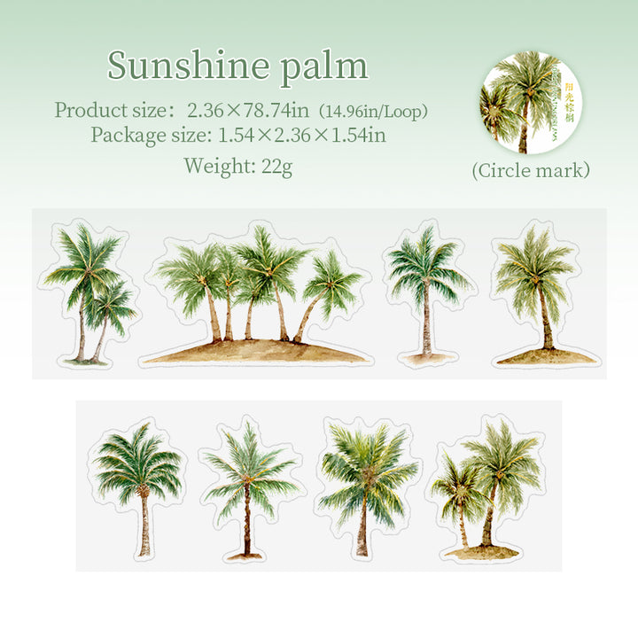 Dream Painting in the Forest Sunshine Palm PET Tape Tropical Nature Sticker