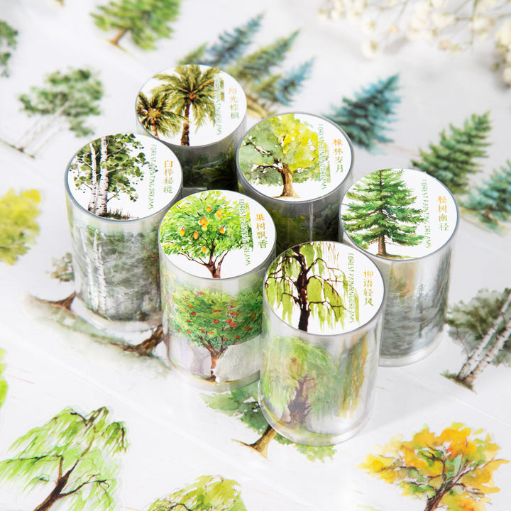 Dream Painting in the Forest Watercolor Tape with Seasonal Tree Design