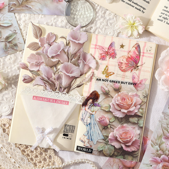 Dream of Hiding Flowers Floral Decorative Paper Vintage Aesthetic