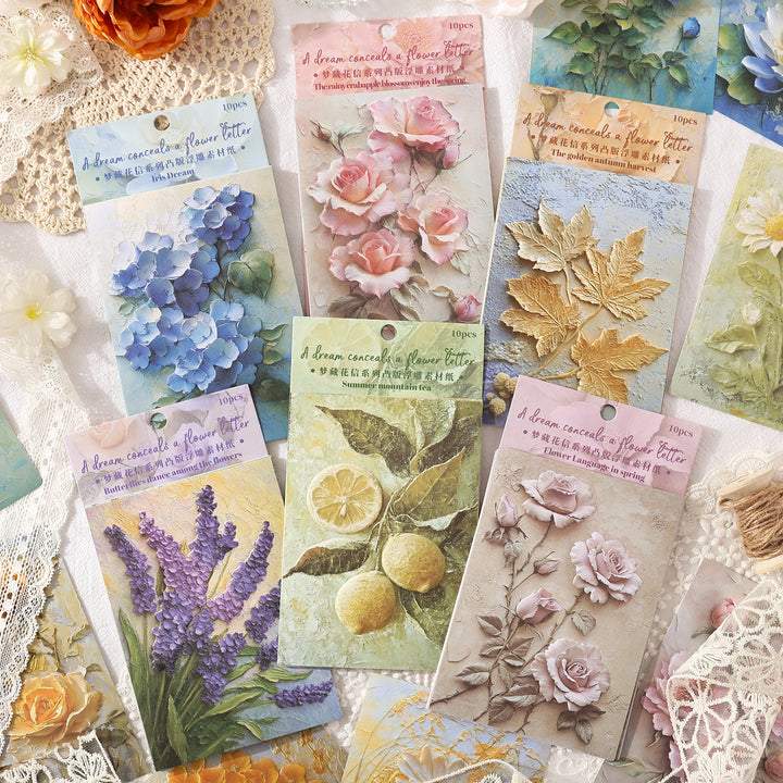 Dream of Hiding Flowers Retro Background Paper for Art Journals