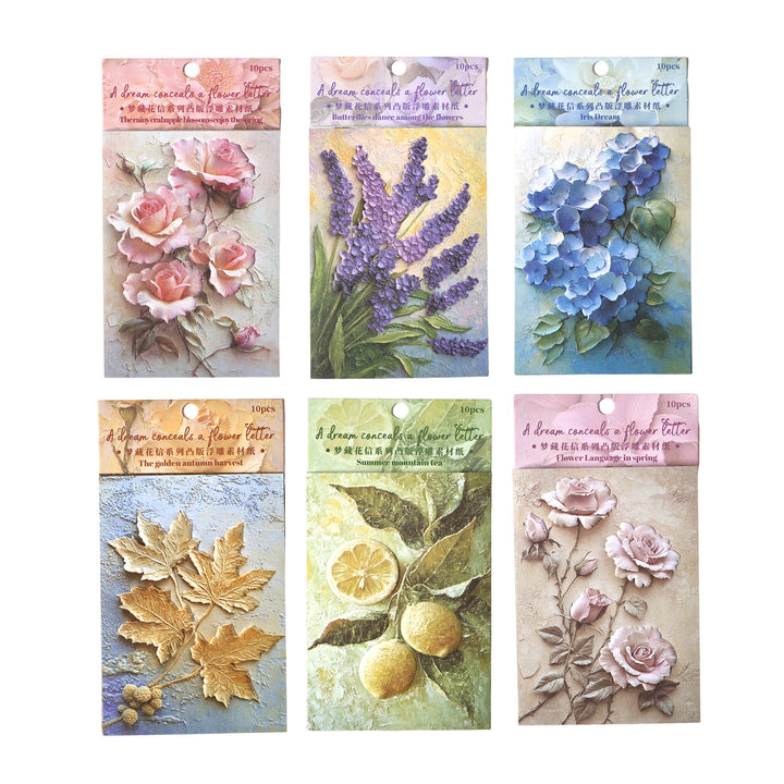 Dream of Hiding Flowers Retro Floral Paper Collage Supplies