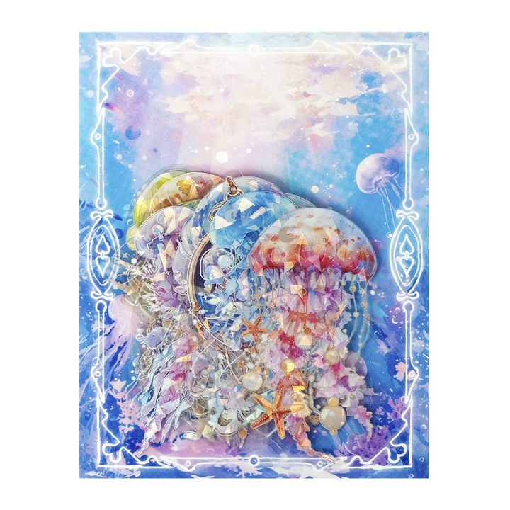 Dreamy Jellyfish Series Silver Foil Stickers for Ocean Themed Decorations