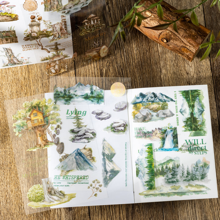 Dual Material Washi PET Stickers for DIY Journal Craft