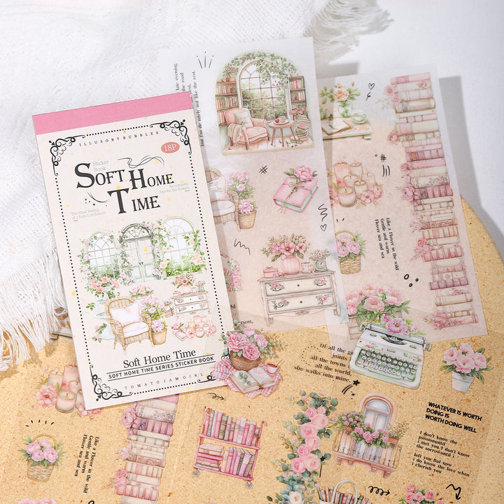 Dual Texture Stickers Soft Home Time cozy journaling elements