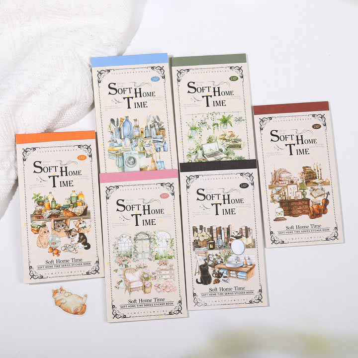 Dual Texture Stickers Soft Home Time pastel lifestyle collage