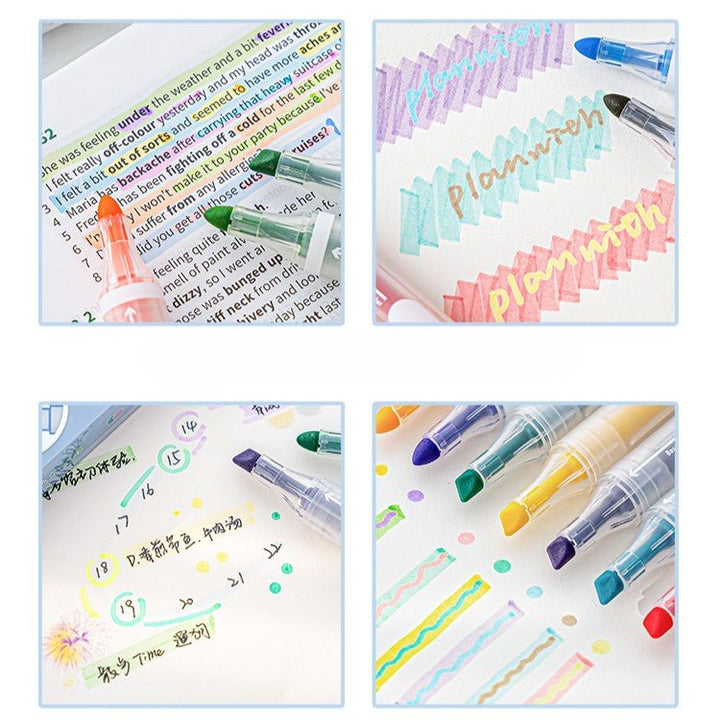 Dual Tip Highlight Planning Markers Writing Paper