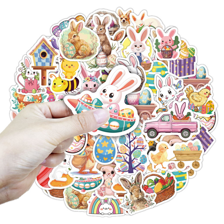 Easter Animal Stickers Cute Spring Design Easter Animal Stickers Festive Spring Stickers