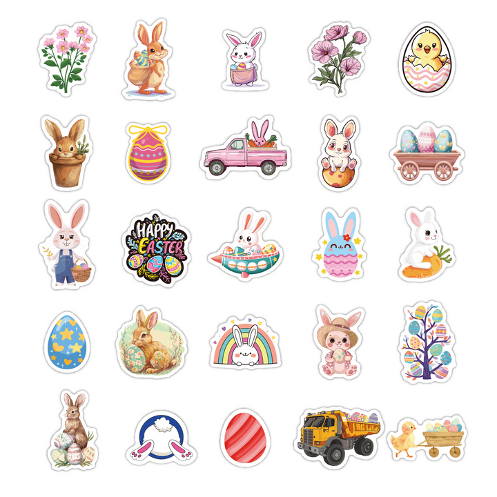 Easter Animal Stickers Cute Spring Design Easter Animal Stickers Fun Spring Stickers