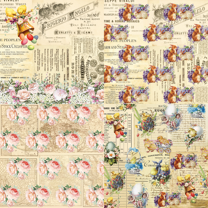 Easter Background Paper Baskets And Baby Chicks