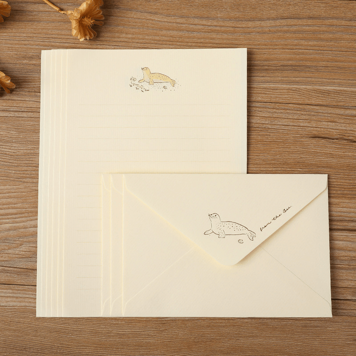 Easter Bunny Letter Paper & Envelope Retro Gold Design Gold Embossing Letter Paper Perfect for DIY Projects