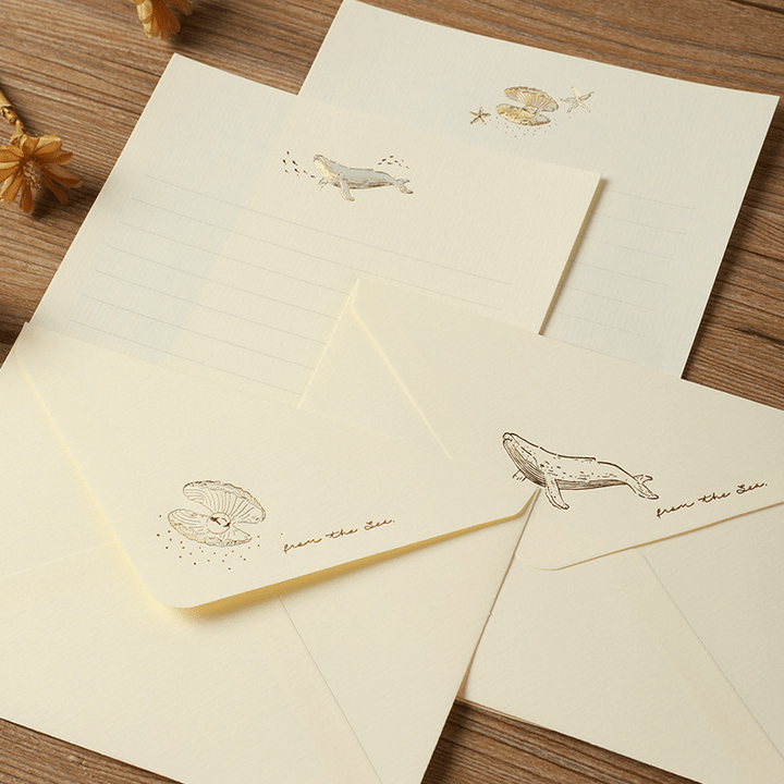 Easter Bunny Letter Paper & Envelope Retro Gold Design Retro Easter Design Ideal for Journal