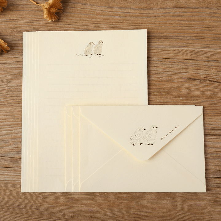 Easter Bunny Letter Paper & Envelope Retro Gold Design Smooth Writing Paper Perfect for Journaling