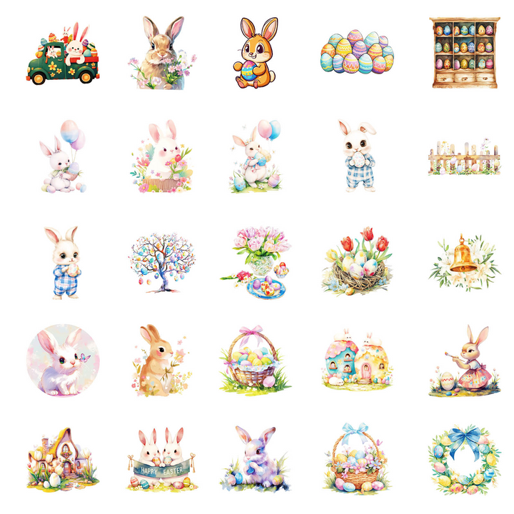 Easter Bunny Series Animal Stickers for Planner Decoration