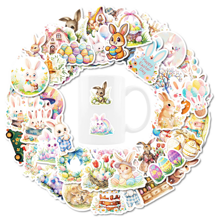 Easter Bunny Series Easter Decoration Animal Stickers