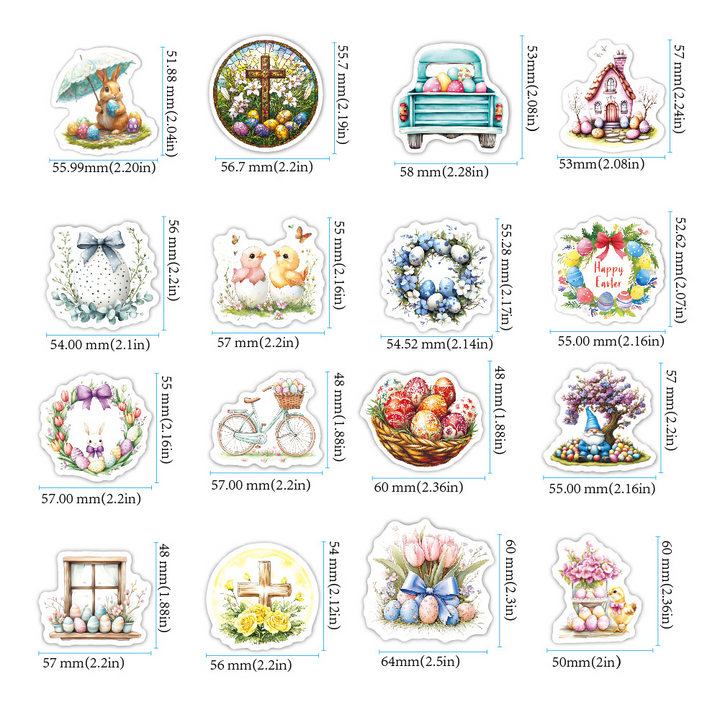 Easter Egg Series Bunny Stickers for Decoration Ideal for Scrapbook