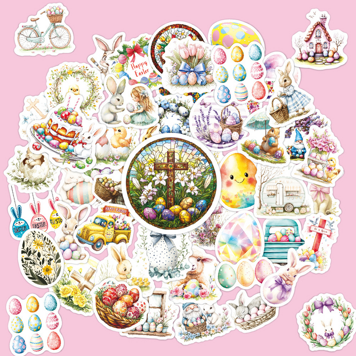 Easter Egg Series Cartoon Bunny Stickers for Easter Decoration