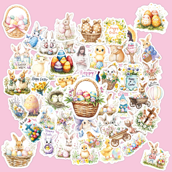 Easter Egg Series Cute Bunny Stickers for Festival Decor