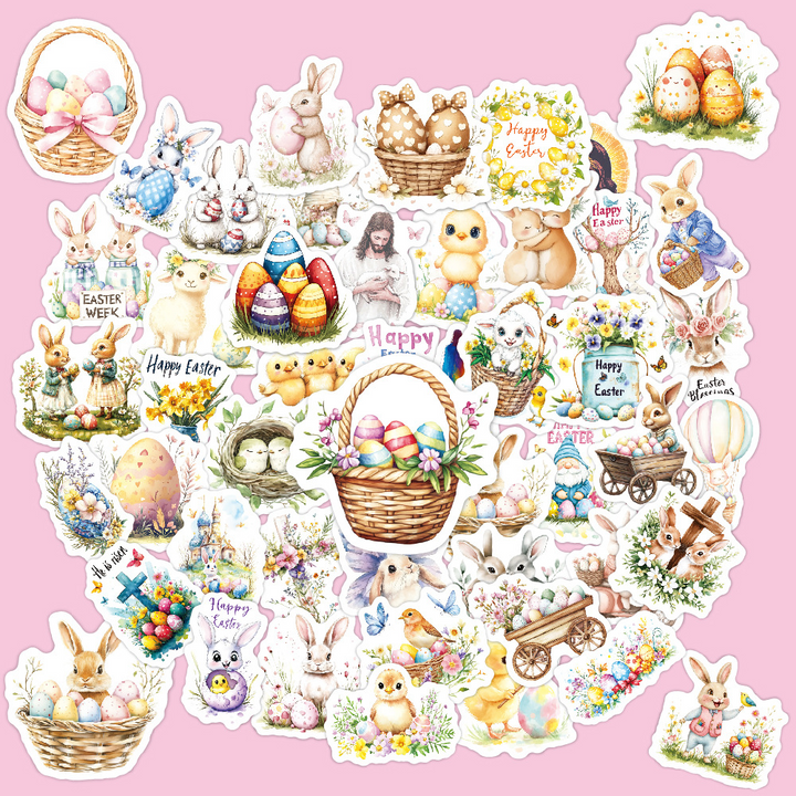 Easter Egg Series Cute Bunny Stickers for Festival Decor