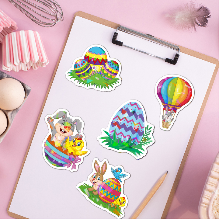Easter Holographic Stickers PVC Spring Theme Cute Egg Animal Design for Journals
