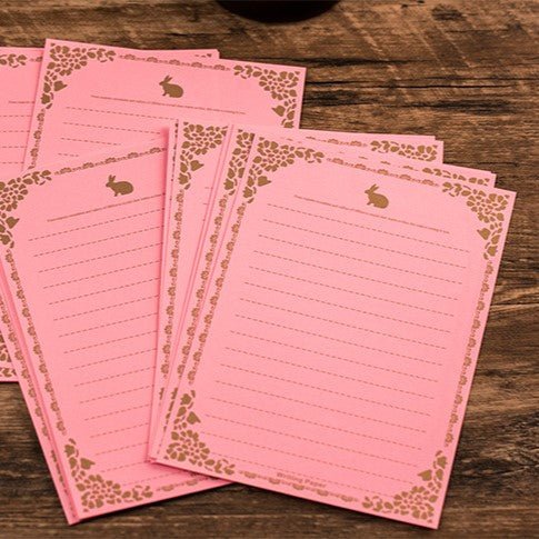 Easter Rabbit Pattern Letter Paper & Envelope Cute Design Perfect for Scrapbooking