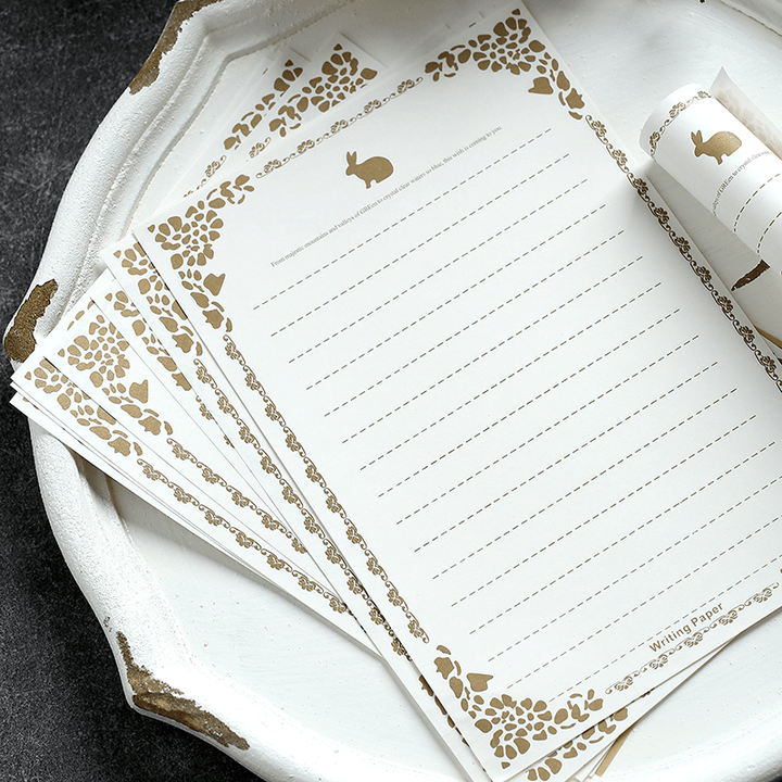 Easter Rabbit Pattern Letter Paper & Envelope Holiday Design