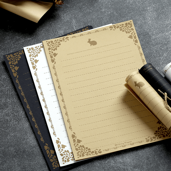 Easter Rabbit Pattern Letter Paper & Envelope Minimalist Style