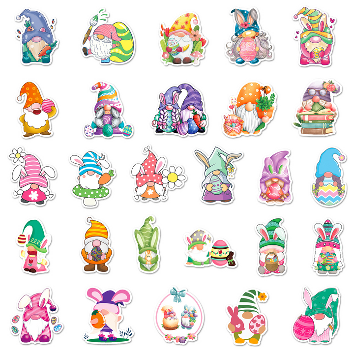 Easter Stickers Gnome Egg For Festival Scrapbooking Festival Stickers