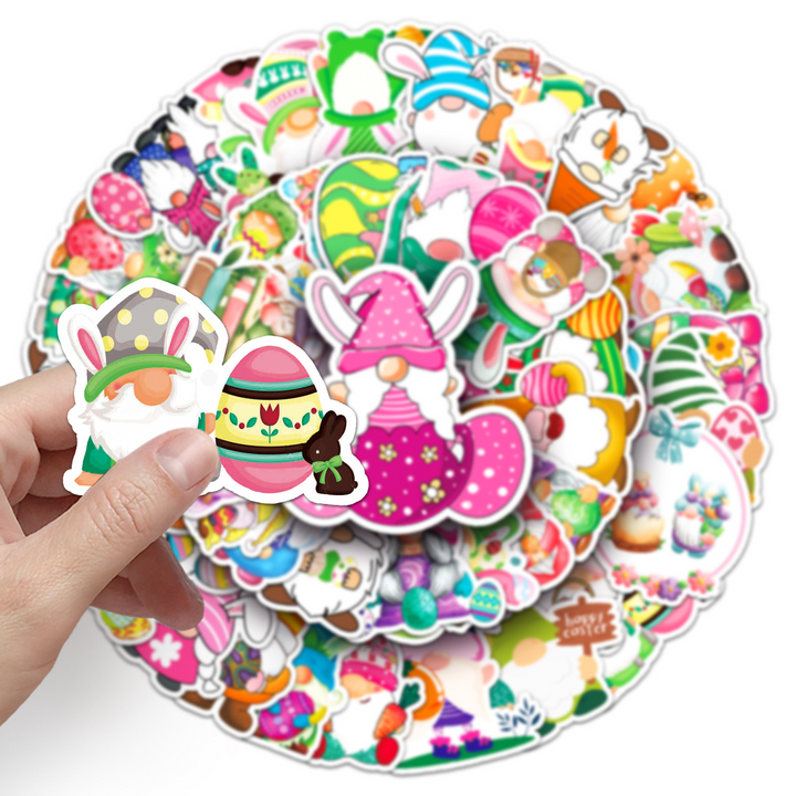 Easter Stickers Gnome Egg For Festival Scrapbooking Gnome Character Stickers