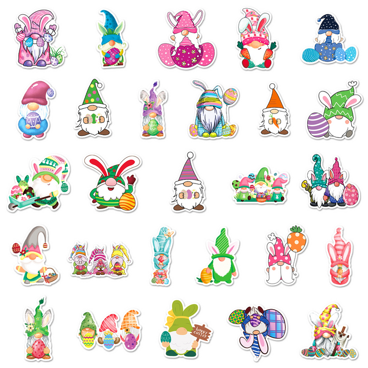 Easter Stickers Gnome Egg For Festival Scrapbooking Gnome Stickers for DIY Projects