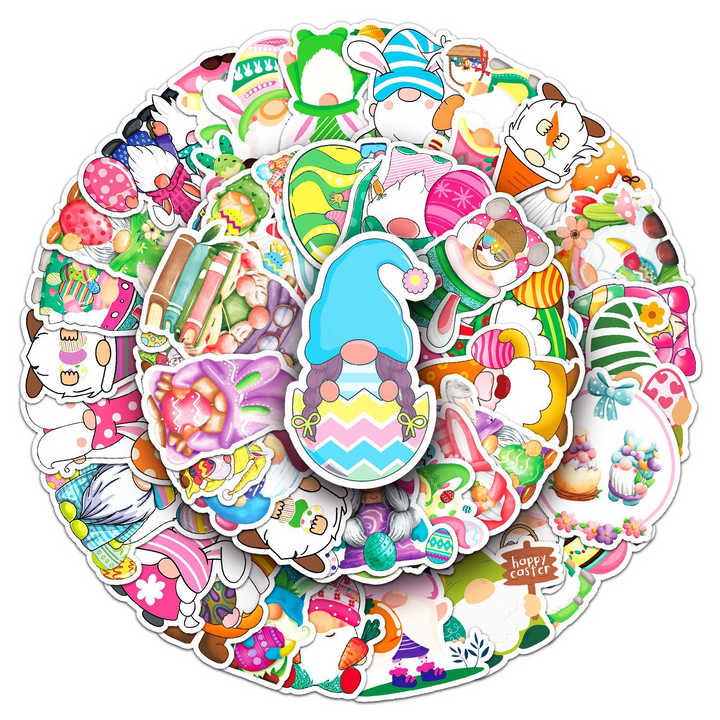 Easter Stickers Gnome Egg For Festival Scrapbooking Waterproof Stickers